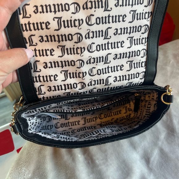 Juicy Couture Black Crossbody Bag with Embossed Design and Heart Detail - Picture 6 of 9